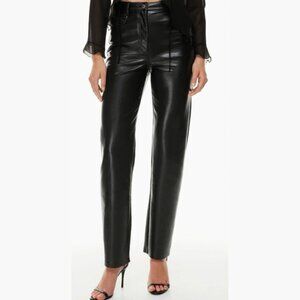 Aritzia Wilfred High Waisted Black Vegan Leather Melina Pants 4 47985